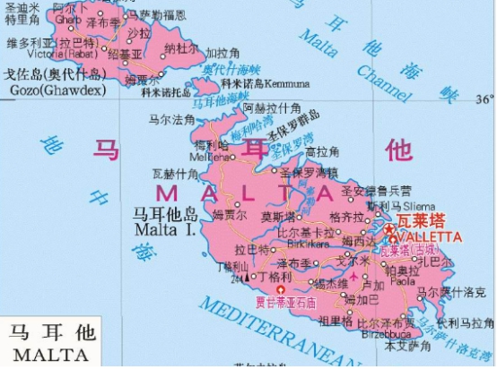 馬耳他中文地圖